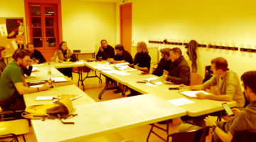 Réunion de l'équipe du Festival du jeu de Valence pour la préparation de l'édition 2020.