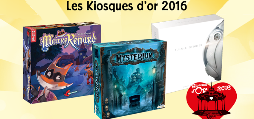 les jeux primés au Kiosque d'or 2016, prix du Festival du jeu de Valence