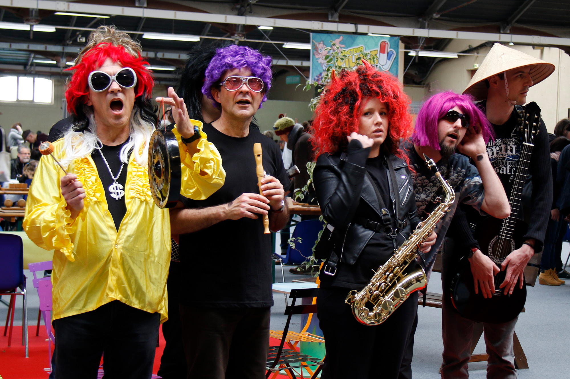la troupe de théâtre d'improvisation Les Givrés pendant le Festival du jeu de Valence 2018