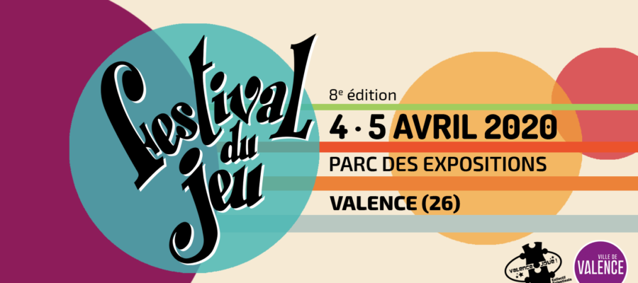 Visuel de l'évènement annonçant la prochaine édition du Festival du jeu de Valence en 2020