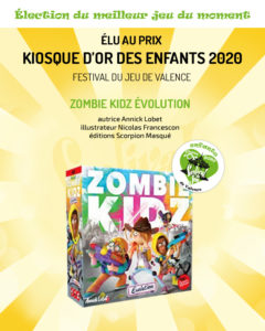 Zombie Zidz, jeu gagnant du prix Kiosque d'Or des enfants 2020 du Festival du jeu de Valence