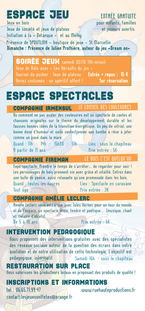 programme de la première édition des Jeux sont fêtes