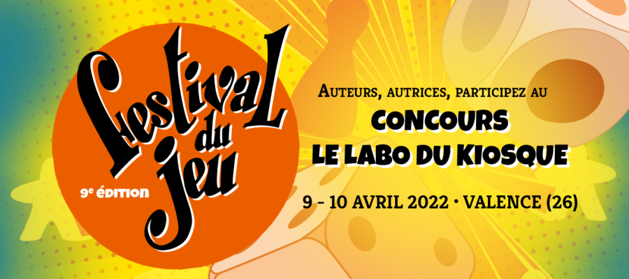 bandeau du concours le Labo du Kiosque 2022 du festival du jeu de Valence