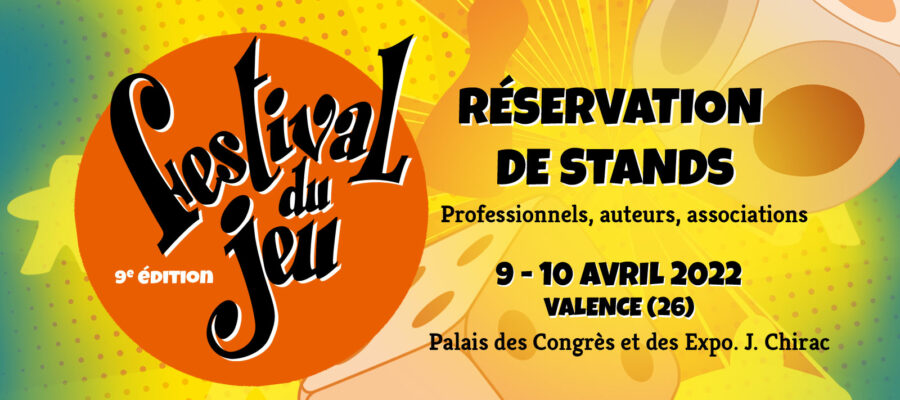 réservation stands festival du jeu de Valence 2022
