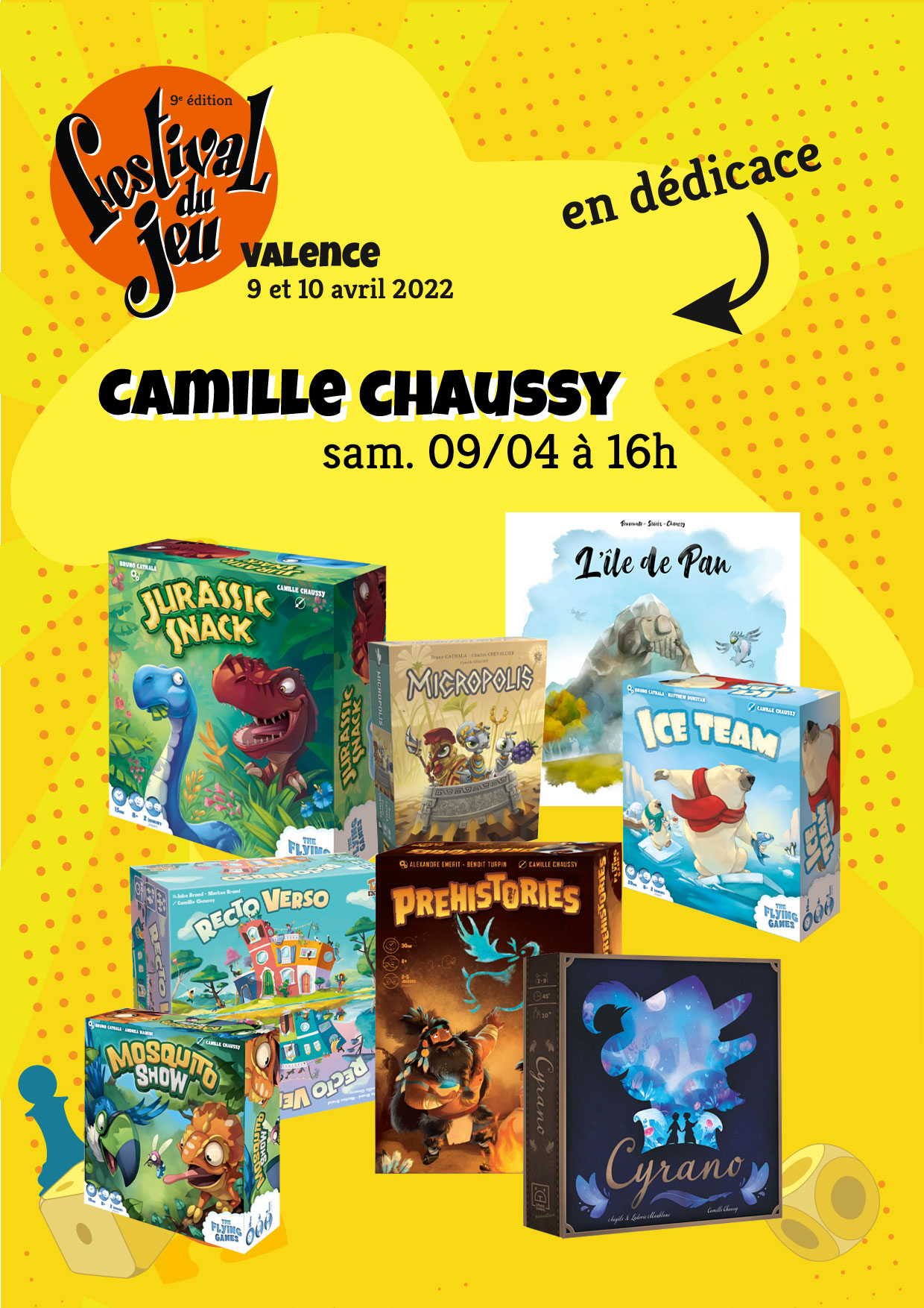 Camille Chaussy en dédicace au Festival du jeu de Valence samedi 9 avril à 16h