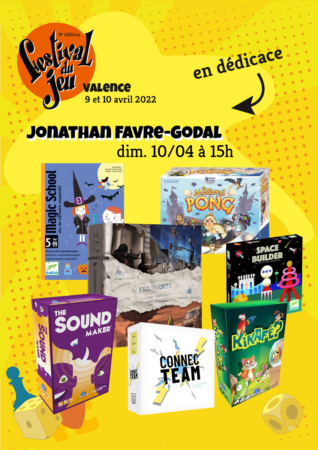 Jonathan Favre Godal en dédicace au Festival du jeu de Valence dimanche 10 avril à 15h