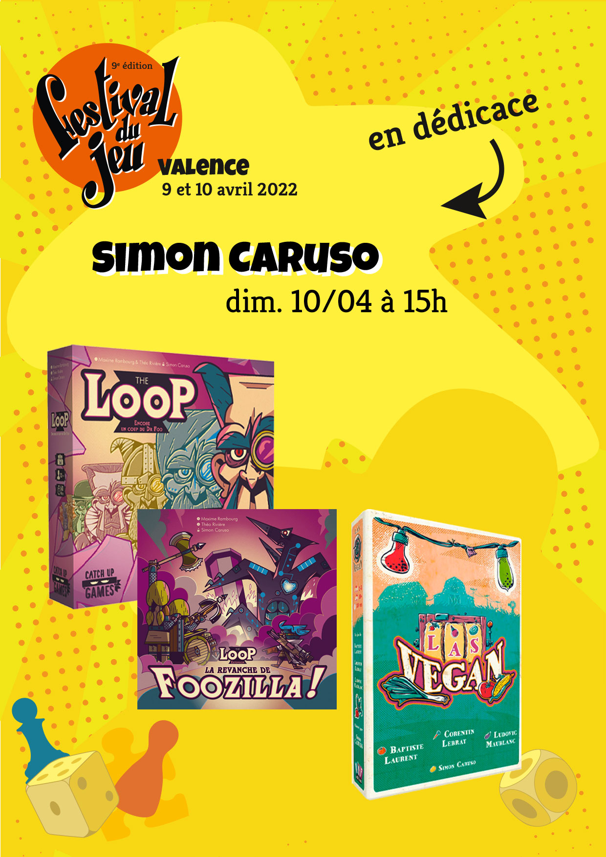 Simon Caruso en dédicace au Festival du jeu de Valence dimanche 10 avril à 15h