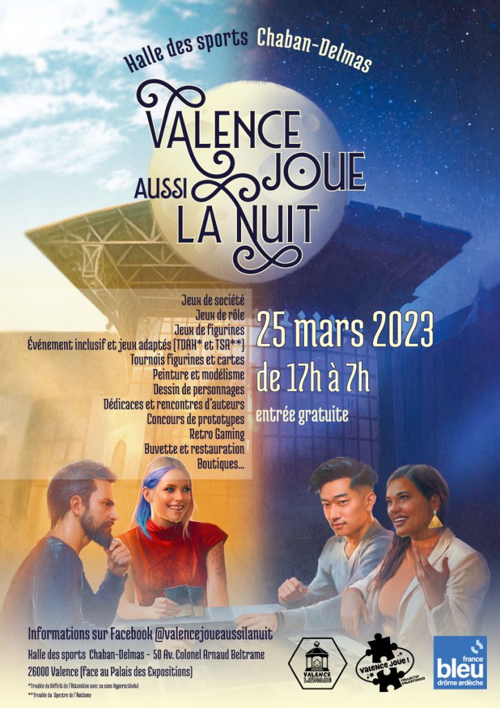 Nouvel événement jeu de société du collectif Valence joue ! à la Halle des sports Chaban Delmas à Valence samedi 25 mars 2023