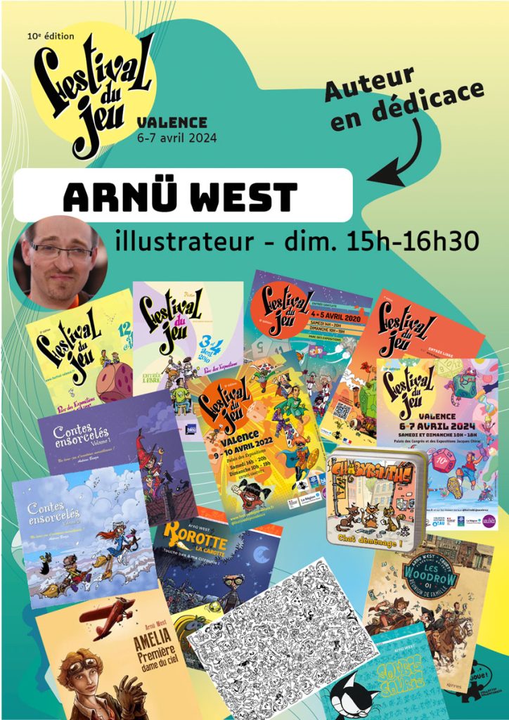 Arnü West en dédicace au Festival du jeu de Valence 6 et 7 avril 2024 au Palais des Expositions