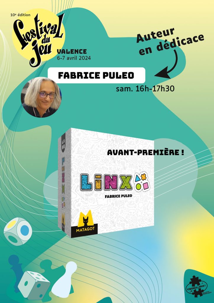 Fabrice Puleo en dédicace au Festival du jeu de Valence 6 et 7 avril 2024 au Palais des Expositions